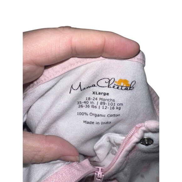 Mama Cheetah Organic Cotton Sleep Sack Sz XLarge 18-24 Months Pink Floral Zip - Picture 3 of 5